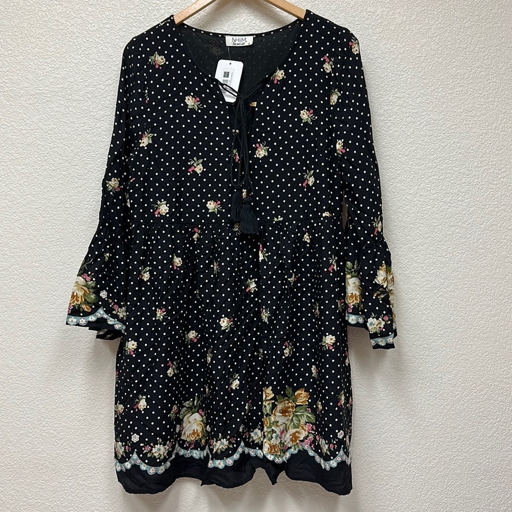 NHIM Sunday Perfection bell sleeve babydoll dress size large